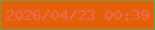 文字の大きさ：2、枠の色：6ca144、背景の色：e35f0a、文字の色：f16856 無料ブログパーツのブログ時計