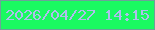 文字の大きさ：2、枠の色：6ca299、背景の色：1af961、文字の色：afbeed 無料ブログパーツのブログ時計