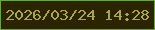 文字の大きさ：5、枠の色：6ca33b、背景の色：2a2400、文字の色：a7a746 無料ブログパーツのブログ時計