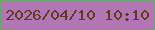 文字の大きさ：2、枠の色：6ca36e、背景の色：b276b5、文字の色：5e3b22 無料ブログパーツのブログ時計