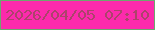 文字の大きさ：2、枠の色：6ca76e、背景の色：fc2aac、文字の色：ac436b 無料ブログパーツのブログ時計