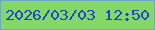 文字の大きさ：5、枠の色：6ca8c3、背景の色：84d866、文字の色：1f46ce 無料ブログパーツのブログ時計