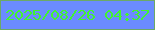文字の大きさ：5、枠の色：6ca966、背景の色：6b8bff、文字の色：42f330 無料ブログパーツのブログ時計