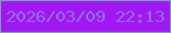 文字の大きさ：5、枠の色：6ca9a5、背景の色：a316f4、文字の色：8c70e9 無料ブログパーツのブログ時計