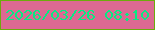 文字の大きさ：3、枠の色：6cab0c、背景の色：dc6992、文字の色：08ea83 無料ブログパーツのブログ時計