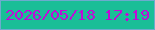 文字の大きさ：5、枠の色：6cabce、背景の色：1abe97、文字の色：c00bd7 無料ブログパーツのブログ時計