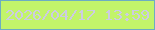 文字の大きさ：5、枠の色：6cadc2、背景の色：c2f46a、文字の色：cccce3 無料ブログパーツのブログ時計