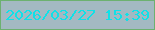 文字の大きさ：1、枠の色：6cb170、背景の色：a3b9c2、文字の色：0fe1e8 無料ブログパーツのブログ時計