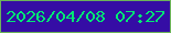 文字の大きさ：3、枠の色：6cb35a、背景の色：350da5、文字の色：01e974 無料ブログパーツのブログ時計