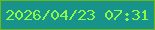 文字の大きさ：2、枠の色：6cb616、背景の色：17938b、文字の色：8bf848 無料ブログパーツのブログ時計