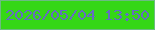 文字の大きさ：1、枠の色：6cbb82、背景の色：35d716、文字の色：646dc1 無料ブログパーツのブログ時計
