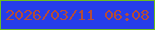 文字の大きさ：2、枠の色：6cbe1d、背景の色：263de9、文字の色：b54c39 無料ブログパーツのブログ時計