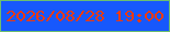 文字の大きさ：5、枠の色：6cbe6f、背景の色：1758fc、文字の色：f23906 無料ブログパーツのブログ時計
