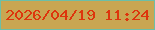文字の大きさ：3、枠の色：6cbfa7、背景の色：c9a652、文字の色：dd350d 無料ブログパーツのブログ時計