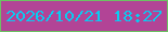 文字の大きさ：3、枠の色：6cc163、背景の色：b24496、文字の色：0acbf1 無料ブログパーツのブログ時計