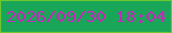文字の大きさ：4、枠の色：6cc62f、背景の色：1aa658、文字の色：c12bba 無料ブログパーツのブログ時計