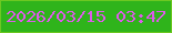 文字の大きさ：2、枠の色：6cc822、背景の色：2fb41b、文字の色：de5aea 無料ブログパーツのブログ時計