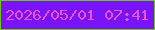 文字の大きさ：4、枠の色：6cc90a、背景の色：7814f8、文字の色：ec52d1 無料ブログパーツのブログ時計