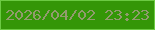 文字の大きさ：2、枠の色：6cca43、背景の色：349607、文字の色：919b6d 無料ブログパーツのブログ時計