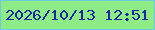 文字の大きさ：1、枠の色：6ccae3、背景の色：8eec86、文字の色：1628a2 無料ブログパーツのブログ時計