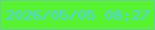 文字の大きさ：3、枠の色：6ccf95、背景の色：57f331、文字の色：53cff4 無料ブログパーツのブログ時計