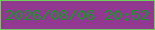 文字の大きさ：5、枠の色：6cd154、背景の色：913890、文字の色：179729 無料ブログパーツのブログ時計