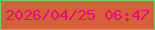 文字の大きさ：2、枠の色：6cd16b、背景の色：d36238、文字の色：e50976 無料ブログパーツのブログ時計