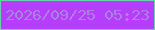 文字の大きさ：3、枠の色：6cd1a8、背景の色：b73dfd、文字の色：a784e1 無料ブログパーツのブログ時計