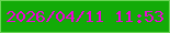 文字の大きさ：4、枠の色：6cd557、背景の色：13ab08、文字の色：ee02d7 無料ブログパーツのブログ時計