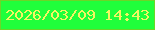 文字の大きさ：4、枠の色：6cd628、背景の色：20ff3b、文字の色：f5f661 無料ブログパーツのブログ時計