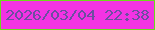 文字の大きさ：5、枠の色：6cda1b、背景の色：f333e3、文字の色：6d4ea1 無料ブログパーツのブログ時計