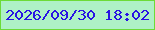 文字の大きさ：5、枠の色：6cdb37、背景の色：aef1c6、文字の色：2913e3 無料ブログパーツのブログ時計