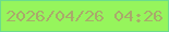 文字の大きさ：5、枠の色：6cdb8c、背景の色：96f55c、文字の色：a9aa6b 無料ブログパーツのブログ時計