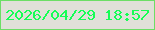 文字の大きさ：2、枠の色：6cde65、背景の色：e0e0d8、文字の色：16fe55 無料ブログパーツのブログ時計