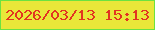 文字の大きさ：3、枠の色：6ce241、背景の色：e9e739、文字の色：e23421 無料ブログパーツのブログ時計