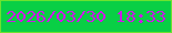 文字の大きさ：1、枠の色：6ce32f、背景の色：09cf45、文字の色：cf17e9 無料ブログパーツのブログ時計