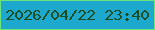 文字の大きさ：2、枠の色：6ce47b、背景の色：1ca9cd、文字の色：1d4e22 無料ブログパーツのブログ時計