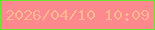 文字の大きさ：4、枠の色：6ce633、背景の色：fb898d、文字の色：feb791 無料ブログパーツのブログ時計