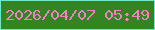 文字の大きさ：5、枠の色：6ce8cc、背景の色：338523、文字の色：f181c4 無料ブログパーツのブログ時計