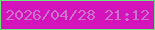 文字の大きさ：1、枠の色：6ce97a、背景の色：d214ba、文字の色：ce73cb 無料ブログパーツのブログ時計