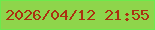 文字の大きさ：1、枠の色：6cea4c、背景の色：8ed54b、文字の色：ab3011 無料ブログパーツのブログ時計