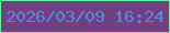 文字の大きさ：1、枠の色：6ceba2、背景の色：724081、文字の色：538ada 無料ブログパーツのブログ時計
