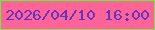 文字の大きさ：2、枠の色：6cec42、背景の色：ff6398、文字の色：5f36c1 無料ブログパーツのブログ時計