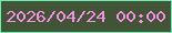 文字の大きさ：2、枠の色：6cedb6、背景の色：425436、文字の色：f690e4 無料ブログパーツのブログ時計