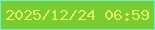 文字の大きさ：5、枠の色：6ceedb、背景の色：7acd30、文字の色：e1f05d 無料ブログパーツのブログ時計