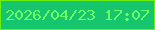 文字の大きさ：3、枠の色：6cef0d、背景の色：15c66f、文字の色：6efd69 無料ブログパーツのブログ時計