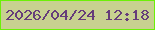 文字の大きさ：5、枠の色：6cf007、背景の色：c8d190、文字の色：663c7a 無料ブログパーツのブログ時計