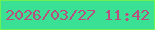 文字の大きさ：2、枠の色：6cf053、背景の色：3ae093、文字の色：ba4e7e 無料ブログパーツのブログ時計