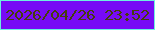 文字の大きさ：3、枠の色：6cf0df、背景の色：770bf5、文字の色：463e0c 無料ブログパーツのブログ時計