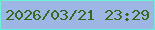 文字の大きさ：4、枠の色：6cf1d9、背景の色：9db6e3、文字の色：376a1f 無料ブログパーツのブログ時計
